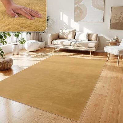 Paco Home Tapis Salon Fausses Fourrures Doux Lavable Moderne Élégant Facile À Entretenir Effet Fourrure Uni Brillant Douillet À Poils Courts, Dimension:140x200 cm, Couleur:Jaune Paco Home Tapis Salon Fausses Fourrures Doux Lavable Moderne Élégant Facile À Entretenir Effet Fourrure Uni Brillant Douillet À Poils Courts, Dimension:140x200 cm, Couleur:Jaune