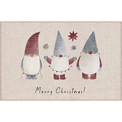 Tapis en vinyle de Noël avec gnomes - Protection du sol Tapis en vinyle de Noël avec gnomes - Protection du sol