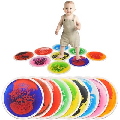 Art3d Lot de 9 dalles de sol sensorielles rondes pour enfants, tout-petits et enfants, tapis d'activité sensorielle liquide coloré pour jeu actif et décoratif, 30 x 30 cm Art3d Lot de 9 dalles de sol sensorielles rondes pour enfants, tout-petits et enfants, tapis d'activité sensorielle liquide coloré pour jeu actif et décoratif, 30 x 30 cm