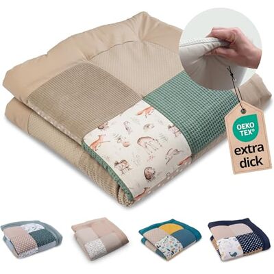 ULLENBOOM Couverture d'éveil pour bébé 100 x 100 cm 100 % matériaux Oeko-Tex Fabriqué en UE Épais et doux Motif amis de la forêt ULLENBOOM Couverture d'éveil pour bébé 100 x 100 cm 100 % matériaux Oeko-Tex Fabriqué en UE Épais et doux Motif amis de la forêt