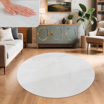 Paco Home Tapis Salon Fausses Fourrures Doux Lavable Moderne Élégant Facile À Entretenir Effet Fourrure Uni Brillant Douillet À Poils Courts, Dimension:200 cm rond, Couleur:Blanc Paco Home Tapis Salon Fausses Fourrures Doux Lavable Moderne Élégant Facile À Entretenir Effet Fourrure Uni Brillant Douillet À Poils Courts, Dimension:200 cm rond, Couleur:Blanc