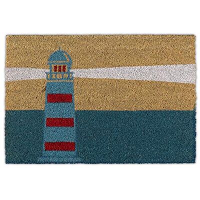 Relaxdays Paillasson coco, 40 x 60 cm, tapis d’entrée motif phare, antidérapant, intérieur et extérieur, multicolore Relaxdays Paillasson coco, 40 x 60 cm, tapis d’entrée motif phare, antidérapant, intérieur et extérieur, multicolore