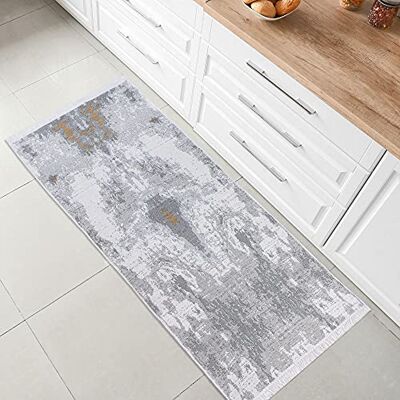 Jimri Fashion4Home Tapis à poils courts Boho Kelim Tapis de salon, chambre à coucher et cuisine Tapis de couloir Tapis de chambre d'enfant Gris doré Salutations : 60 x 180 cm Jimri Fashion4Home Tapis à poils courts Boho Kelim Tapis de salon, chambre à coucher et cuisine Tapis de couloir Tapis de chambre d'enfant Gris doré Salutations : 60 x 180 cm
