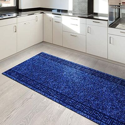 KARAT Tapis de Cuisine Primaverum Tapis Anti-Allergique pour Couloir Chambre Bureau Largeur: 66 cm (Bleu, 66 x 2400 cm) KARAT Tapis de Cuisine Primaverum Tapis Anti-Allergique pour Couloir Chambre Bureau Largeur: 66 cm (Bleu, 66 x 2400 cm)