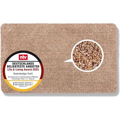 Astra Paillasson intérieur 90x150 cm Tapis de propreté beige 100% coton Tapis de sol lavable à 30°C Tapis antidérapant facile d'entretien Astra Paillasson intérieur 90x150 cm Tapis de propreté beige 100% coton Tapis de sol lavable à 30°C Tapis antidérapant facile d'entretien
