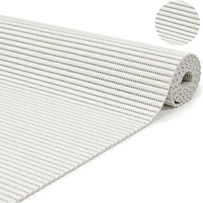 ANRO Tapis de bain en mousse souple antidérapant Blanc uni 400 x 65 cm ANRO Tapis de bain en mousse souple antidérapant Blanc uni 400 x 65 cm