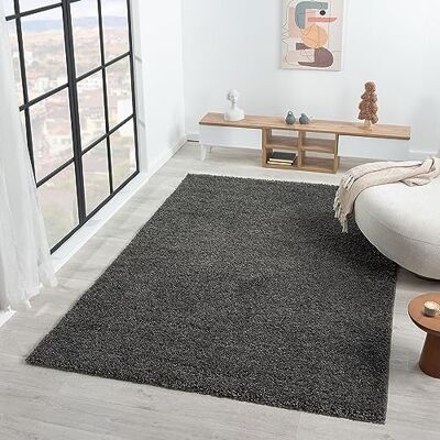 VIMODA Prime Poils Longs Shaggy Tapis À Longs Poils Haut Velours Tapis Modernes pour Salon Chambre À Coucher Couleur Unie Nougat Marron Clair Anthracite, 100x200 cm VIMODA Prime Poils Longs Shaggy Tapis À Longs Poils Haut Velours Tapis Modernes pour Salon Chambre À Coucher Couleur Unie Nougat Marron Clair Anthracite, 100x200 cm