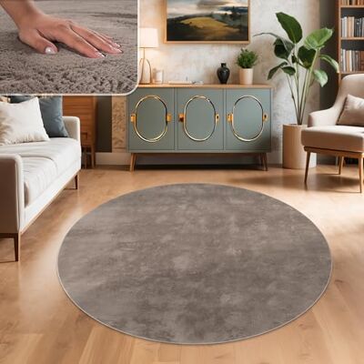 Paco Home Tapis Salon Fausses Fourrures Doux Lavable Moderne Élégant Facile À Entretenir Effet Fourrure Uni Brillant Douillet À Poils Courts, Dimension:120 cm rond, Couleur:Taupe Paco Home Tapis Salon Fausses Fourrures Doux Lavable Moderne Élégant Facile À Entretenir Effet Fourrure Uni Brillant Douillet À Poils Courts, Dimension:120 cm rond, Couleur:Taupe