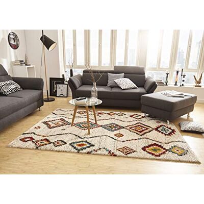 HANSE Home Geometric Tapis de salon à poils longs doux et moelleux Motif bohème ethnique Pour chambre d'enfant, chambre à coucher, cuisine, couloir, crème 160 x 230 cm HANSE Home Geometric Tapis de salon à poils longs doux et moelleux Motif bohème ethnique Pour chambre d'enfant, chambre à coucher, cuisine, couloir, crème 160 x 230 cm