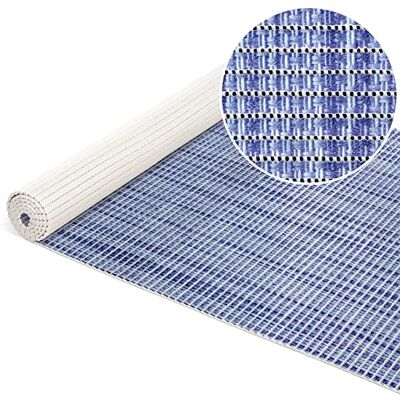 ANRO Tapis de bain en mousse souple antidérapant Bleu uni 240 x 65 cm ANRO Tapis de bain en mousse souple antidérapant Bleu uni 240 x 65 cm