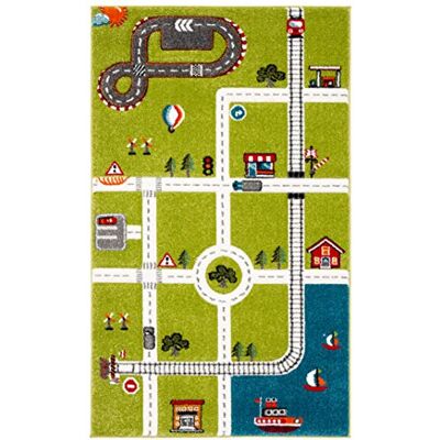 SAFAVIEH Carousel Kids Collection Tapis contemporain pour salon, salle à manger, chambre à coucher à poils courts, multicolore, 60 x 90 cm SAFAVIEH Carousel Kids Collection Tapis contemporain pour salon, salle à manger, chambre à coucher à poils courts, multicolore, 60 x 90 cm