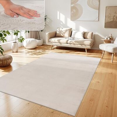 Paco Home Tapis de salon Imitation fourrure pelucheuse à poils longs Shaggy doux et lavable Différents coloris, Dimensions : 200 x 290 cm, Couleur : Crème Paco Home Tapis de salon Imitation fourrure pelucheuse à poils longs Shaggy doux et lavable Différents coloris, Dimensions : 200 x 290 cm, Couleur : Crème
