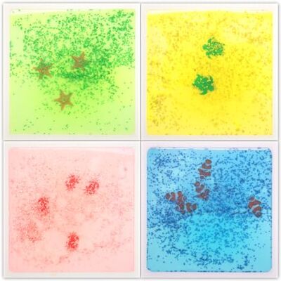 Art3d Lot de 4 tuiles sensorielles pour sols Tapis de jeu coloré Senroy Liquid Fusion pour enfants 30 x 30 cm Sea World Art3d Lot de 4 tuiles sensorielles pour sols Tapis de jeu coloré Senroy Liquid Fusion pour enfants 30 x 30 cm Sea World