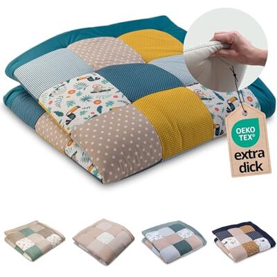 ULLENBOOM Tapis d'éveil pour bébé 140 x 140 cm 100 % matériaux Oeko-Tex Fabriqué en UE Épais et doux Motif jungle Idéal comme couverture de bébé, tapis d'éveil et tapis de jeu pour bébé ULLENBOOM Tapis d'éveil pour bébé 140 x 140 cm 100 % matériaux Oeko-Tex Fabriqué en UE Épais et doux Motif jungle Idéal comme couverture de bébé, tapis d'éveil et tapis de jeu pour bébé