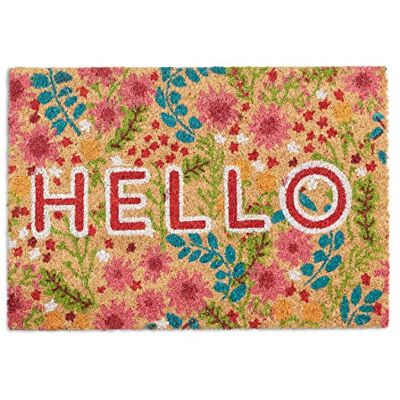 Relaxdays Paillasson Coco, Inscription Hello & Motif Floral, Tapis d’entrée intérieur & extérieur, 40x60cm cm, coloré Relaxdays Paillasson Coco, Inscription Hello & Motif Floral, Tapis d’entrée intérieur & extérieur, 40x60cm cm, coloré