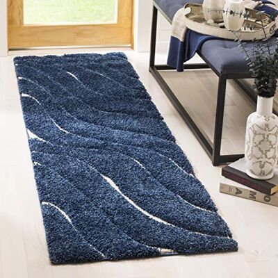 Safavieh Bleu foncé/Crème 70x150 Tapis - Tapis Safavieh Bleu foncé/Crème 70x150 Tapis - Tapis