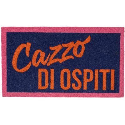 Fisura – Paillasson d'entrée maison “C*zzo di ospiti” en fibre de coco avec base antidérapante en PVC. Tapis intérieur bleu et orange peint à la main. Message drôle. 70 x 40 cm Fisura – Paillasson d'entrée maison “C*zzo di ospiti” en fibre de coco avec base antidérapante en PVC. Tapis intérieur bleu et orange peint à la main. Message drôle. 70 x 40 cm