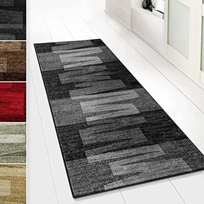 KARAT Tapis de Cuisine Ignifuge Tapis de Course Noir 80x150 cm Velours Fin, Confort Pieds Nus Qualité Allemande Carpette pour Couloir et Salon, Compatible avec Chauffage au Sol Via Veneto KARAT Tapis de Cuisine Ignifuge Tapis de Course Noir 80x150 cm Velours Fin, Confort Pieds Nus Qualité Allemande Carpette pour Couloir et Salon, Compatible avec Chauffage au Sol Via Veneto