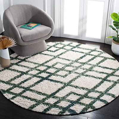 Safavieh Ivoire/Vert 100x100 cm - Tapis Safavieh Ivoire/Vert 100x100 cm - Tapis