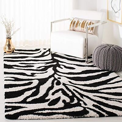 Tapis Safavieh Écru/Noir 60x90cm - Motif Zèbre Tapis Safavieh Écru/Noir 60x90cm - Motif Zèbre