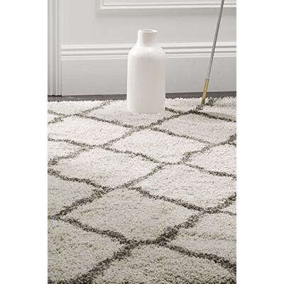 SAFAVIEH Shaggy SGH283 Tapis en polypropylène tissé Ivoire/Gris 90 x 150 cm SAFAVIEH Shaggy SGH283 Tapis en polypropylène tissé Ivoire/Gris 90 x 150 cm