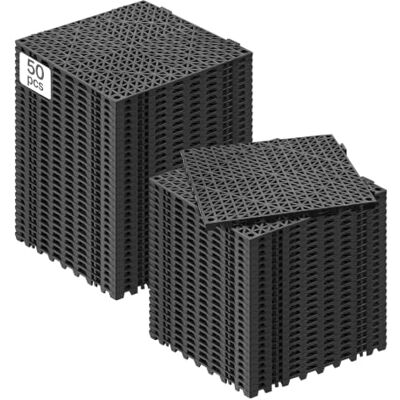 VEVOR Lot de 50 dalles de sol à emboîter Carreaux de sol Drainage 30 x 30 cm Carreaux de sol carrés en PVC Pour l'extérieur Pour terrasse, salle de bain, toilettes Noir VEVOR Lot de 50 dalles de sol à emboîter Carreaux de sol Drainage 30 x 30 cm Carreaux de sol carrés en PVC Pour l'extérieur Pour terrasse, salle de bain, toilettes Noir