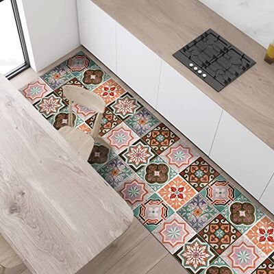 CREARREDA Tapis de cuisine 240 x 50 cm en vinyle antidérapant et lavable, tapis de cuisine en vinyle, lavable 100% fabriqué en Italie, 83716 CREARREDA Tapis de cuisine 240 x 50 cm en vinyle antidérapant et lavable, tapis de cuisine en vinyle, lavable 100% fabriqué en Italie, 83716