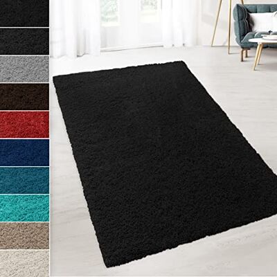 casa pura Grand tapis de bain à poils longs doux et moelleux, antidérapant, lavable en machine (noir, 70 x 130 cm) casa pura Grand tapis de bain à poils longs doux et moelleux, antidérapant, lavable en machine (noir, 70 x 130 cm)