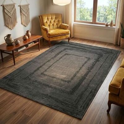 VIMODA Tapis de qualité supérieure pour salon, chambre à coucher Moderne Bordure haute et profonde Tapis à poils courts avec effet 3D Dimensions : 120 x 170 cm Couleur : anthracite VIMODA Tapis de qualité supérieure pour salon, chambre à coucher Moderne Bordure haute et profonde Tapis à poils courts avec effet 3D Dimensions : 120 x 170 cm Couleur : anthracite