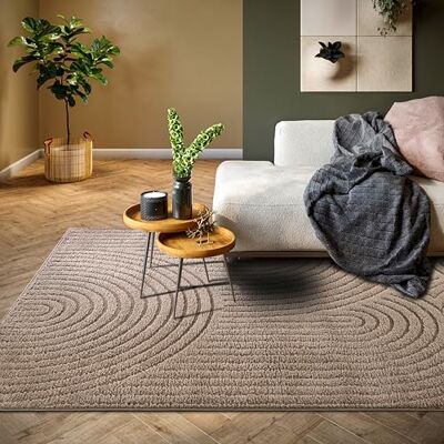 ELLE Decoration Panglao Tapis de salon moderne à poils longs, moux, effet profond, style Skandi bohème, géométrique, vagues, arc, pour salon, chambre à coucher, cuisine, taupe, 80 x 120 cm ELLE Decoration Panglao Tapis de salon moderne à poils longs, moux, effet profond, style Skandi bohème, géométrique, vagues, arc, pour salon, chambre à coucher, cuisine, taupe, 80 x 120 cm