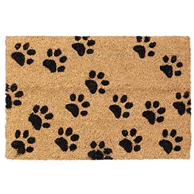 Relaxdays Paillasson Coco, Pattes, 60x40 cm, Tapis d’entrée pour intérieur et extérieur, antidérapant, Nature/Noir Relaxdays Paillasson Coco, Pattes, 60x40 cm, Tapis d’entrée pour intérieur et extérieur, antidérapant, Nature/Noir
