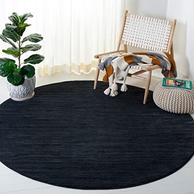 SAFAVIEH Tapis Moderne pour Salon, Salle à Manger, Chambre à Coucher Vision Collection, Tapis à Poil Court, Noir, 120 x 120 cm SAFAVIEH Tapis Moderne pour Salon, Salle à Manger, Chambre à Coucher Vision Collection, Tapis à Poil Court, Noir, 120 x 120 cm
