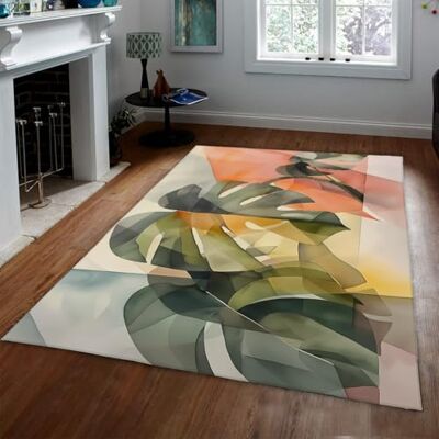 SHUODAOCO Tapis tropical lavable pour chambre à coucher, tapis d'entrée, tapis antidérapant pour salon, salle à manger, foyer, bureau, 1,8 x 2,7 m SHUODAOCO Tapis tropical lavable pour chambre à coucher, tapis d'entrée, tapis antidérapant pour salon, salle à manger, foyer, bureau, 1,8 x 2,7 m