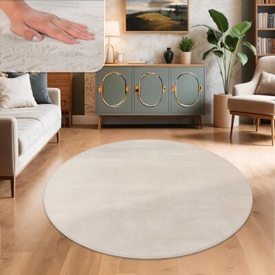 Paco Home Tapis Salon Fausses Fourrures Doux Lavable Moderne Élégant Facile À Entretenir Effet Fourrure Uni Brillant Douillet À Poils Courts, Dimension:120 cm rond, Couleur:Crème Paco Home Tapis Salon Fausses Fourrures Doux Lavable Moderne Élégant Facile À Entretenir Effet Fourrure Uni Brillant Douillet À Poils Courts, Dimension:120 cm rond, Couleur:Crème