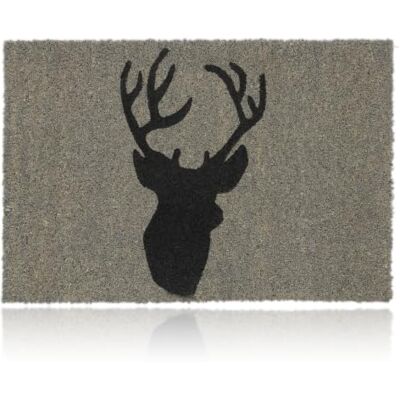 Relaxdays Paillasson coco, tapis d’entrée cerf, antidérapant, résistant, 40 x 60 cm, intérieur, extérieur, gris/noir Relaxdays Paillasson coco, tapis d’entrée cerf, antidérapant, résistant, 40 x 60 cm, intérieur, extérieur, gris/noir