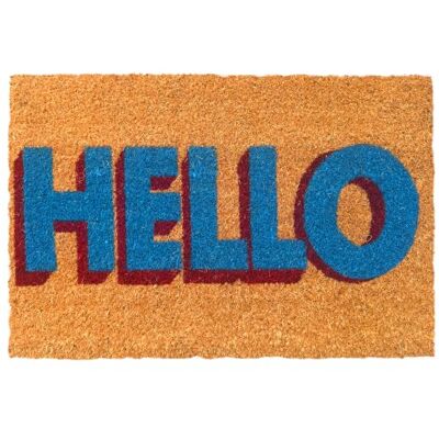Relaxdays paillasson coco HELLO 60 x 40 cm antidérapant, multicolore résistant aux intempéries, intérieur/extérieur Relaxdays paillasson coco HELLO 60 x 40 cm antidérapant, multicolore résistant aux intempéries, intérieur/extérieur