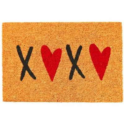 Relaxdays Tapis d'entrée coco 60×40 cm, multicolore paillasson XOXO antidérapant, résistant, intérieur/extérieur Relaxdays Tapis d'entrée coco 60×40 cm, multicolore paillasson XOXO antidérapant, résistant, intérieur/extérieur