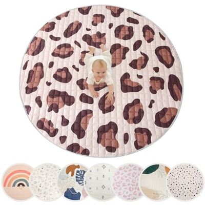 Hakuna Matte Couverture d'éveil matelassée pour bébé, 150 cm, motif léopard Tapis de jeu pour bébé avec dessous antidérapant pour ramper Hakuna Matte Couverture d'éveil matelassée pour bébé, 150 cm, motif léopard Tapis de jeu pour bébé avec dessous antidérapant pour ramper