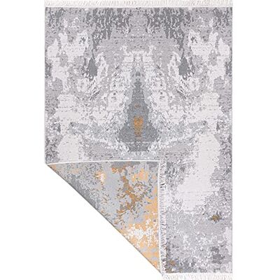Jimri Fashion4Home Tapis à poils courts Boho Kelim Tapis de salon, chambre à coucher et cuisine Tapis de couloir Tapis de chambre d'enfant Gris doré 80 x 150 cm Jimri Fashion4Home Tapis à poils courts Boho Kelim Tapis de salon, chambre à coucher et cuisine Tapis de couloir Tapis de chambre d'enfant Gris doré 80 x 150 cm