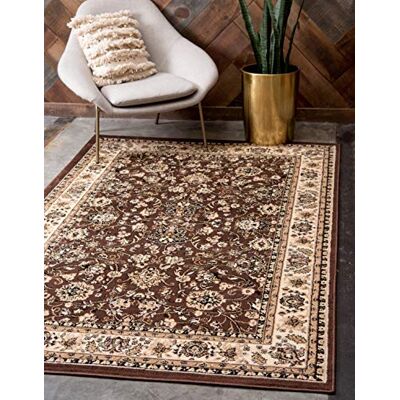 Collection Kashan Unique Tapis Floral Marron Collection Kashan Unique Tapis Floral Marron
