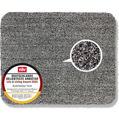 Astra Paillasson intérieur 60x75 cm Tapis de propreté anthracite 100% coton Tapis de sol lavable à 30°C Tapis antidérapant facile d'entretien Astra Paillasson intérieur 60x75 cm Tapis de propreté anthracite 100% coton Tapis de sol lavable à 30°C Tapis antidérapant facile d'entretien