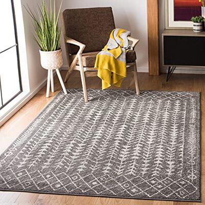 SAFAVIEH Boho Chic TUL262 Tapis d'intérieur tissé rectangulaire Collection Tulum Gris foncé/ivoire 122 x 183 cm pour salon, chambre à coucher ou tout espace intérieur SAFAVIEH Boho Chic TUL262 Tapis d'intérieur tissé rectangulaire Collection Tulum Gris foncé/ivoire 122 x 183 cm pour salon, chambre à coucher ou tout espace intérieur