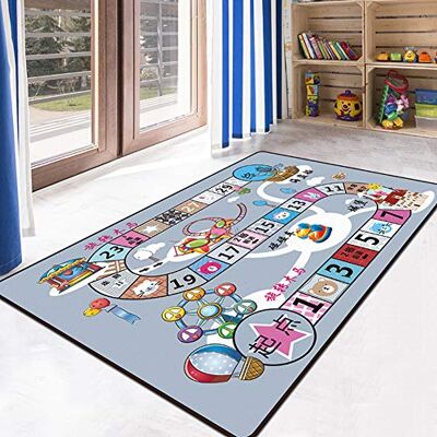 JQQJ Tapis de chambre pour enfants, antidérapant, tapis de pépinière, fille, garçon, enfant, tapis de salon, chambre à coucher, gris JQQJ Tapis de chambre pour enfants, antidérapant, tapis de pépinière, fille, garçon, enfant, tapis de salon, chambre à coucher, gris