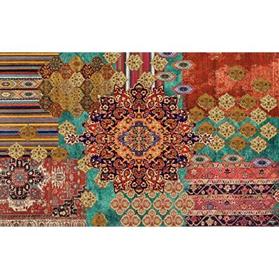 Vilber , Bohème Nomad, Tapis Multicolore (Vert/Marron/Beige), 75 x 120 x 0.2 cm Vilber , Bohème Nomad, Tapis Multicolore (Vert/Marron/Beige), 75 x 120 x 0.2 cm
