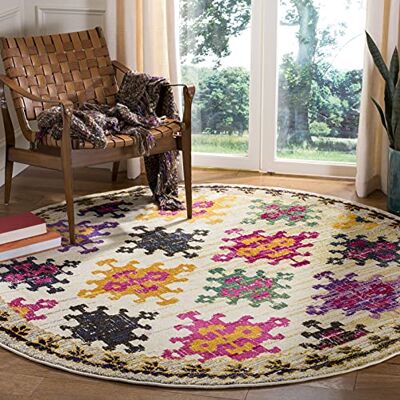 Tapis Safavieh Ivoire/Multicolore 120x120cm - Style Moderne Tapis Safavieh Ivoire/Multicolore 120x120cm - Style Moderne