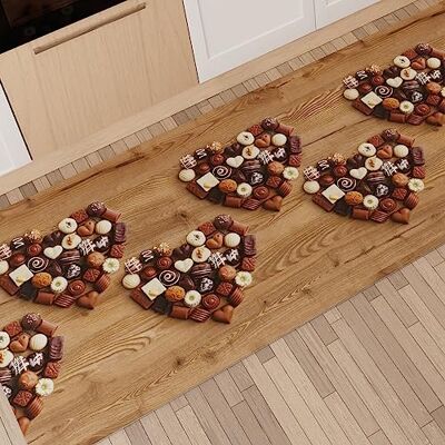 METZGER Petti Artigiani Italiens - Tapis de Cuisine Antidérapant Lavable 52x80cm Motif Chocolat METZGER Petti Artigiani Italiens - Tapis de Cuisine Antidérapant Lavable 52x80cm Motif Chocolat