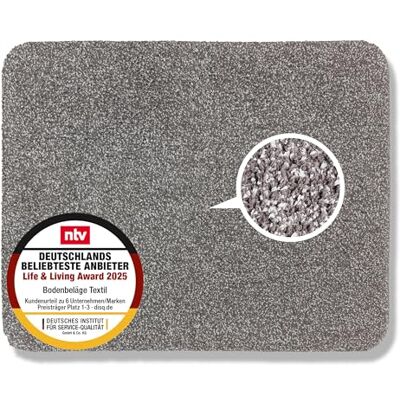 Astra Paillasson intérieur 60x75 cm Tapis de propreté gris 100% coton Tapis de sol lavable à 30°C Tapis antidérapant facile d'entretien Astra Paillasson intérieur 60x75 cm Tapis de propreté gris 100% coton Tapis de sol lavable à 30°C Tapis antidérapant facile d'entretien