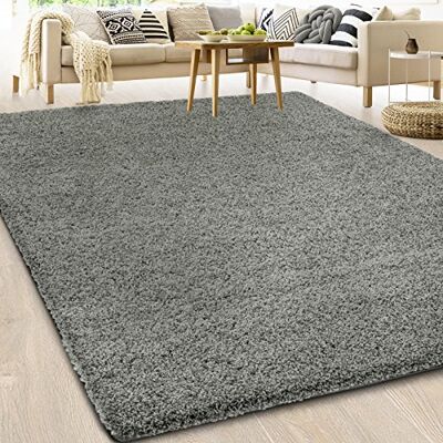 casa pura Tapis Shaggy Poil Long Doux et Épais Qualité Allemande Grand Salon, Couloir et Chambre 200x300 cm, Gris casa pura Tapis Shaggy Poil Long Doux et Épais Qualité Allemande Grand Salon, Couloir et Chambre 200x300 cm, Gris
