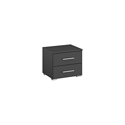 RAUCH Möbel Base Table de chevet, gris métallisé, noir, 2 tiroirs, l x h x p 40 x 36 x 40 cm RAUCH Möbel Base Table de chevet, gris métallisé, noir, 2 tiroirs, l x h x p 40 x 36 x 40 cm