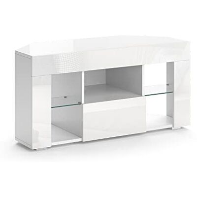 Vicco Meuble tv "Denver", Blanc, 100x50cm, convient comme support TV avec étagères ouvertes et fermées Vicco Meuble tv "Denver", Blanc, 100x50cm, convient comme support TV avec étagères ouvertes et fermées